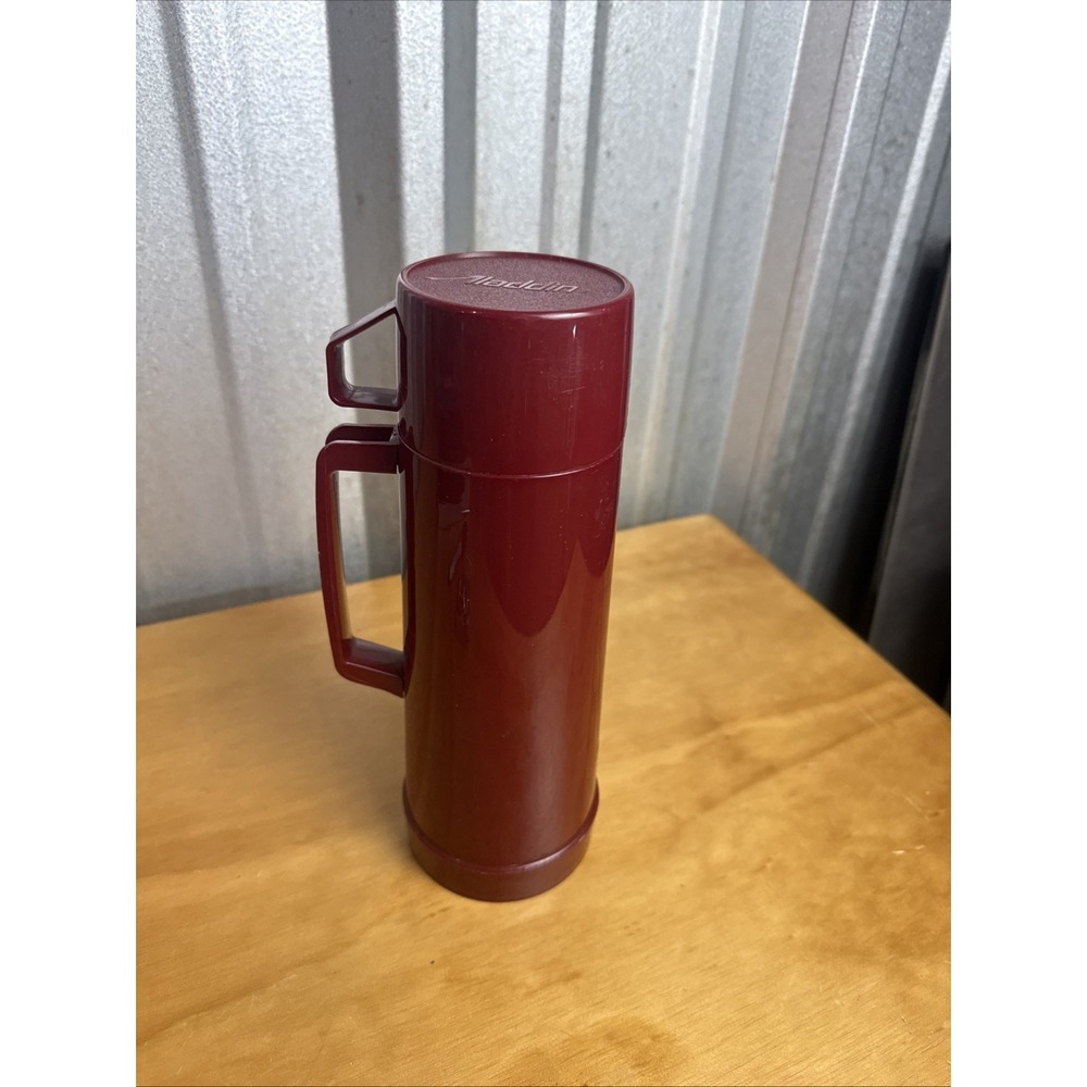 Vintage Maroon Aladdin Quart Thermos
